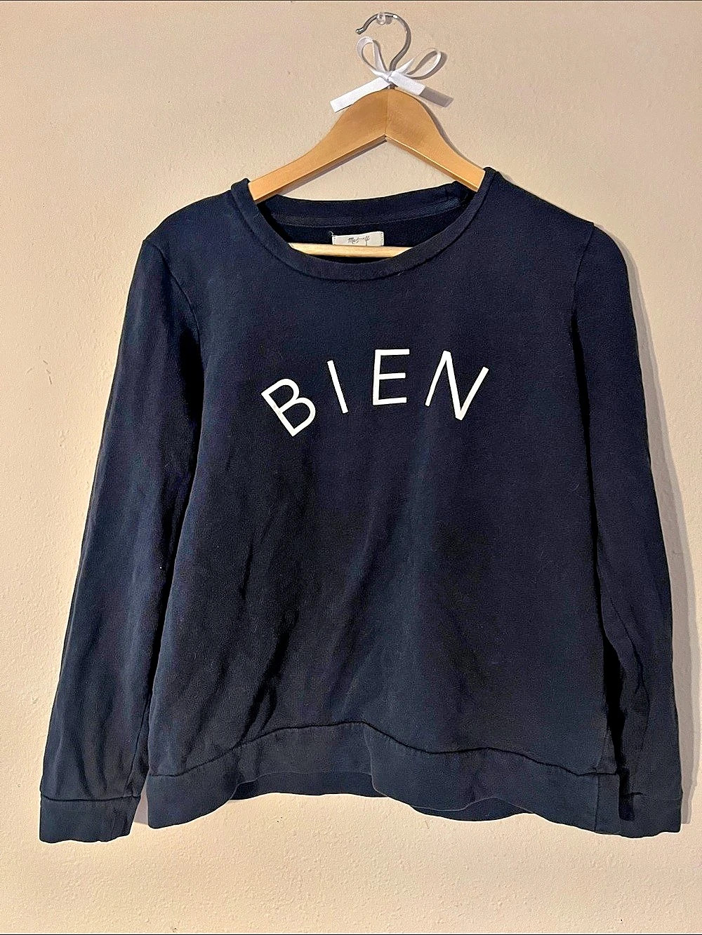 Madewell Bien Fait Pullover Sweatshirt Black | Size Large